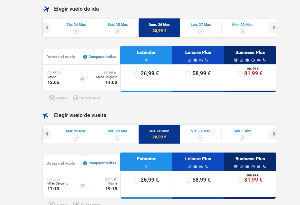 Ryanair activa sus vuelos para Milán y Tenerife por 27€