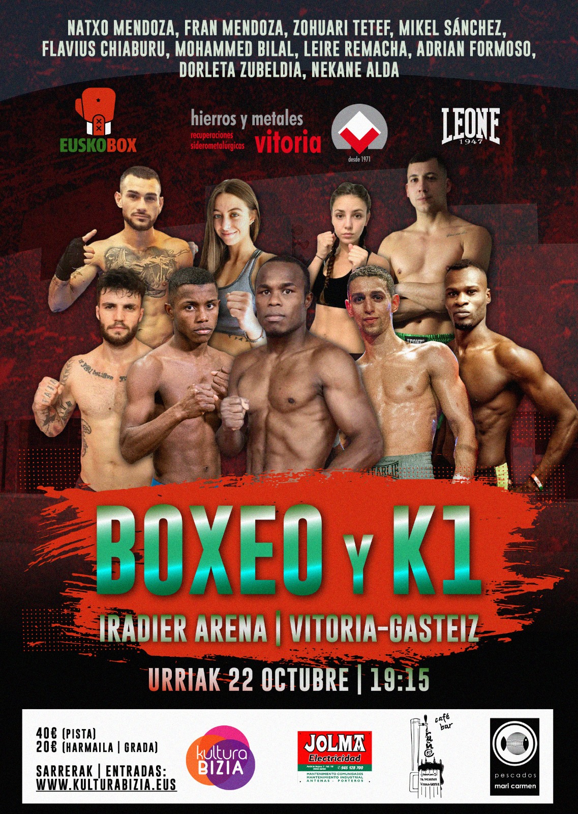 El boxeo y el K1 profesional vuelven a Vitoria-Gasteiz este viernes